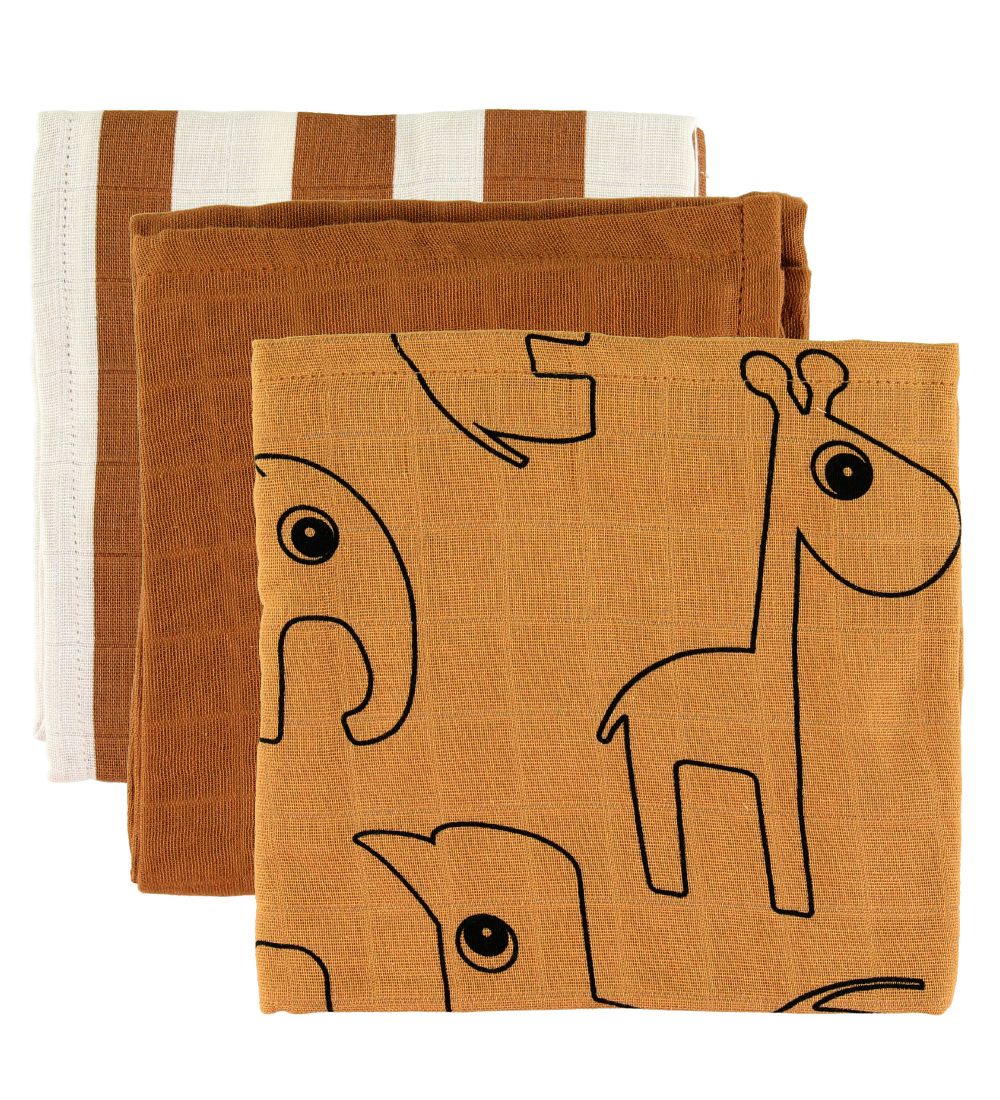 Done By Deer Stofbleer - 3-pak - 70x70 cm - Deer Friends Mustard