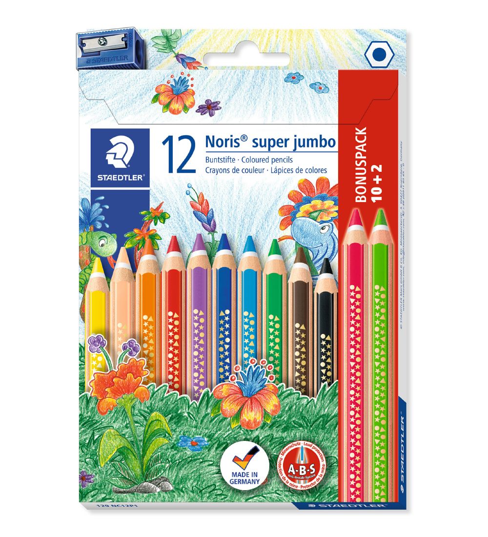 Staedtler Farveblyanter - Noris Super Jumbo Bonus Pack - 10+2 st