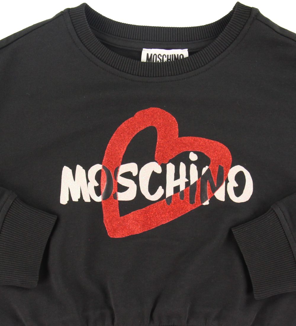 Moschino Sweatshirt - Sort m. Glimmer/Logo