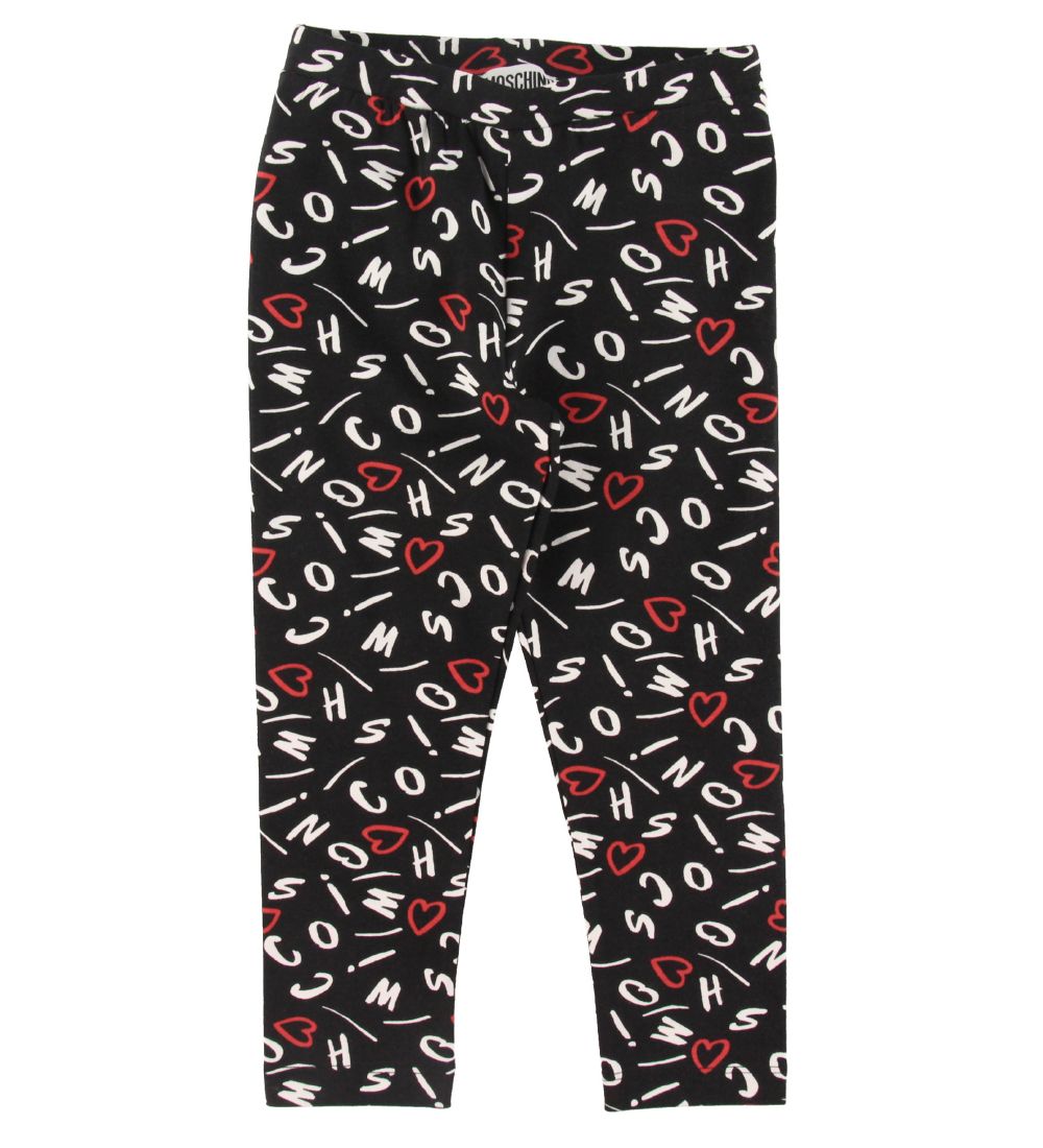 Moschino Sæt - T-shirt/Leggings - Hvid/Sort m. Print