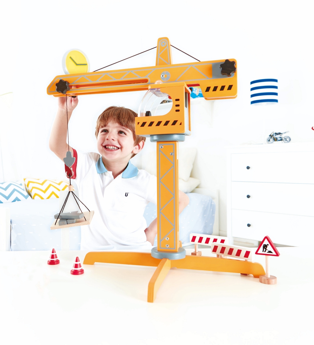 Hape Legesæt - 10 Dele - Kran