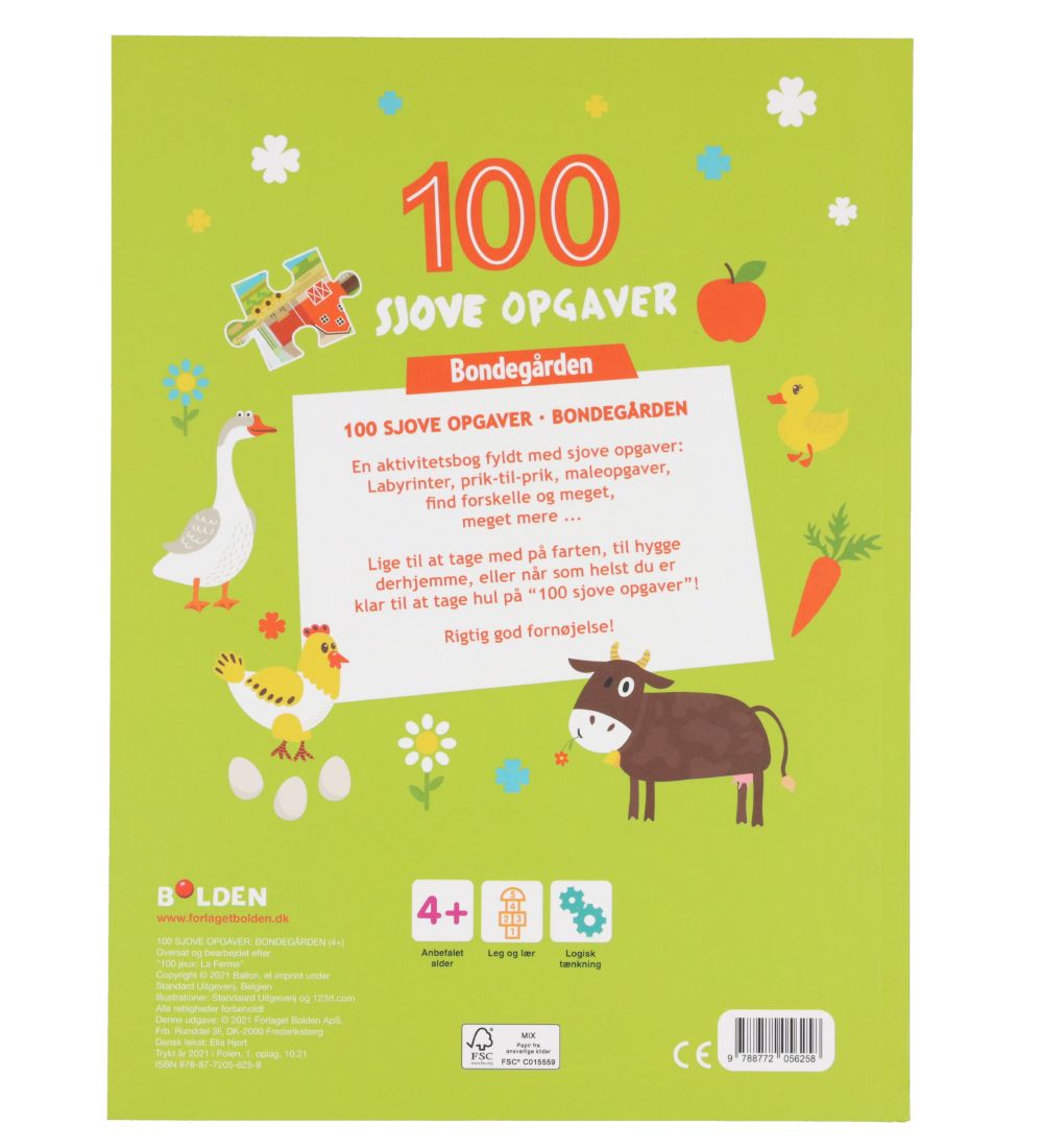 Forlaget Bolden Bog - 100 Sjove Opgaver: Bondegården - Dansk