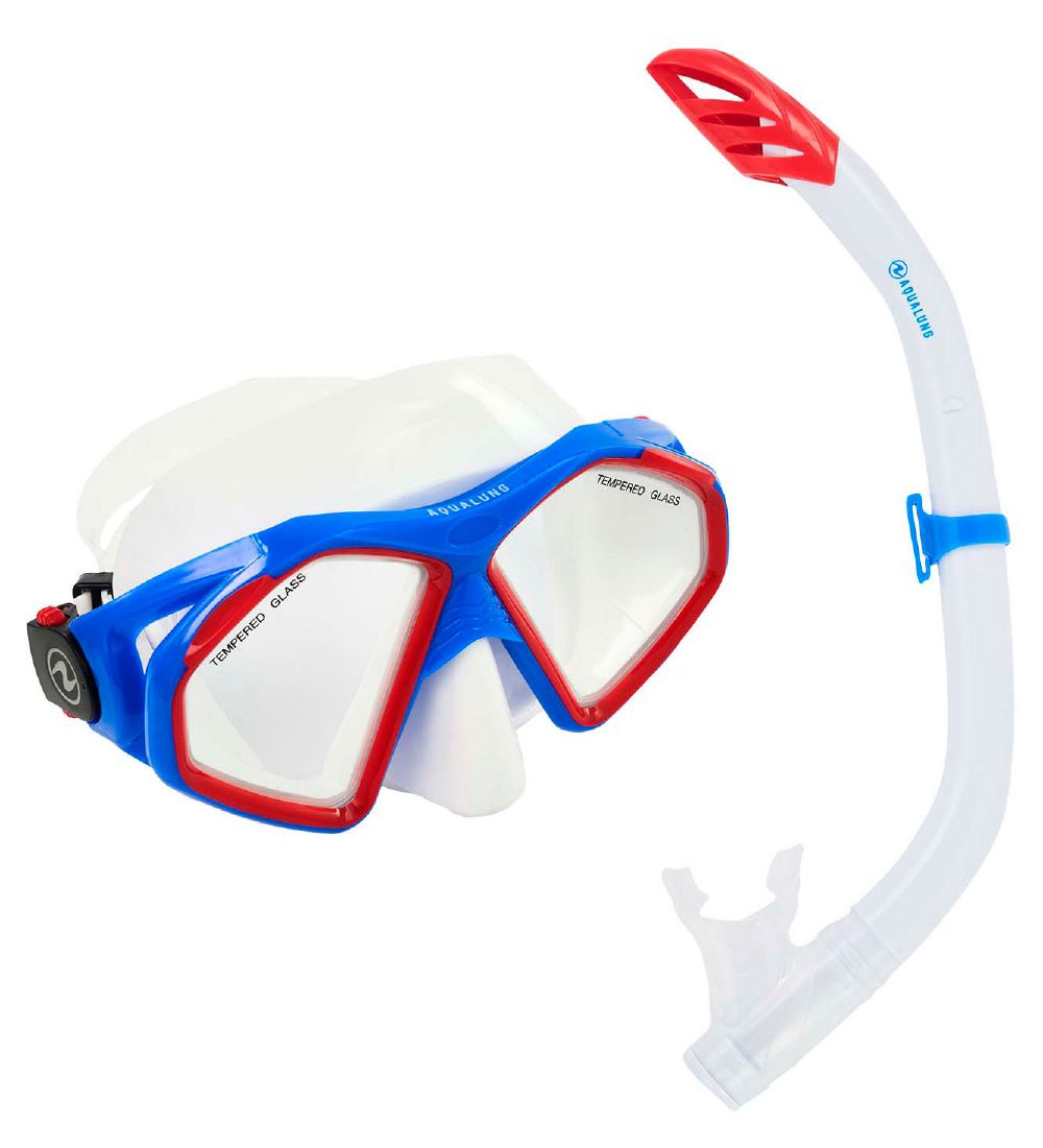 Aqua Lung Snorkelsæt - Adult - Combo Hawkeye/Pike - Blå/Rød/Hvid