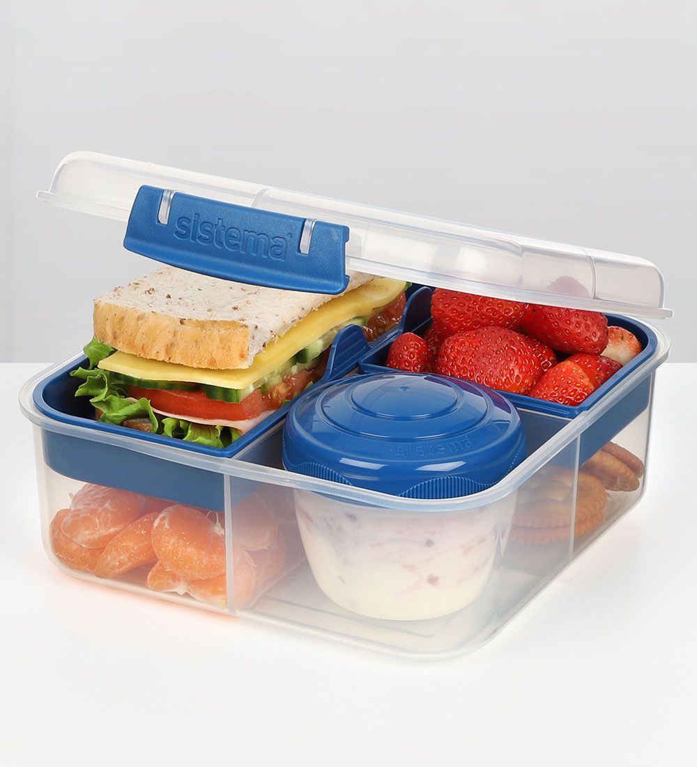 Sistema Madkasse m. Beholder - Bento Cube - 1,25 l - Mørkeblå