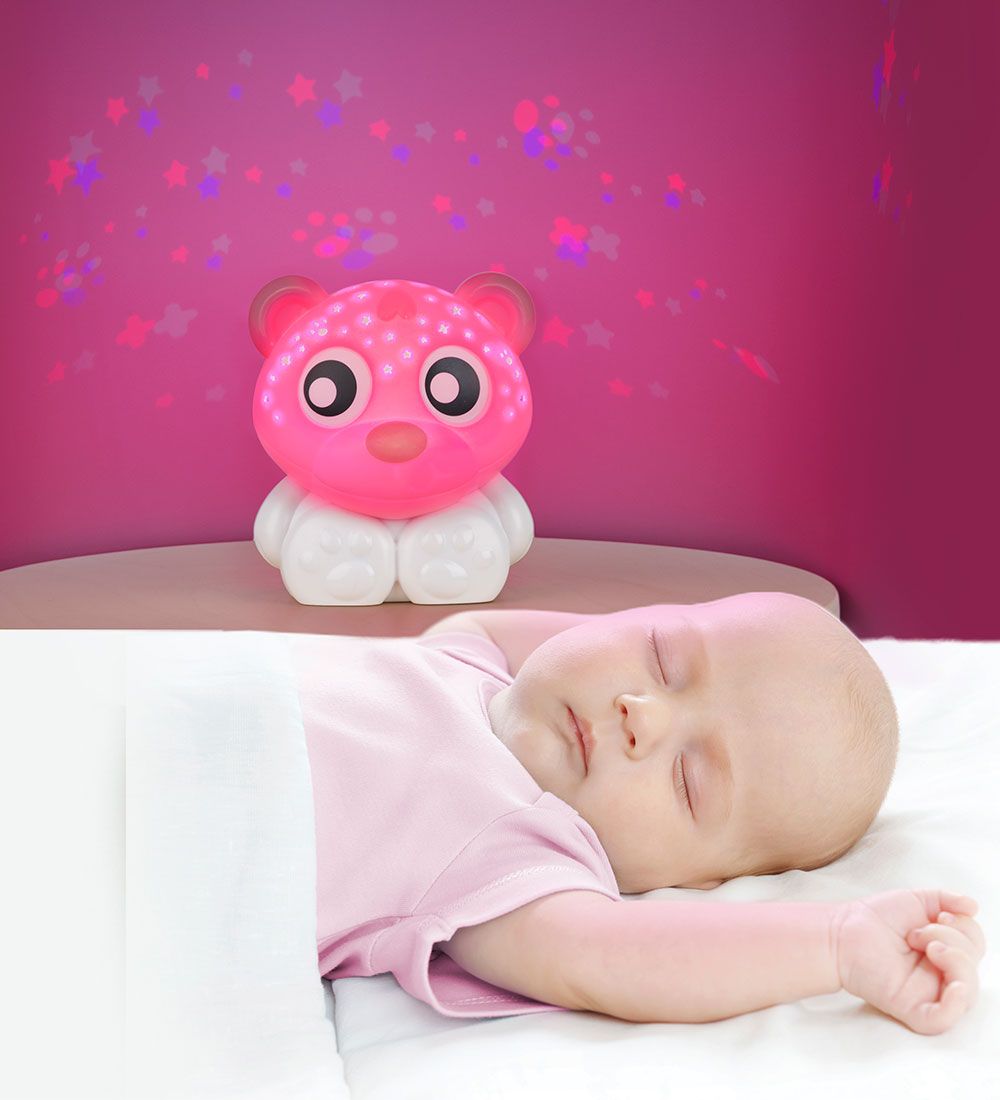 Playgro Natlampe - Godnat Bjørn - Pink/Hvid