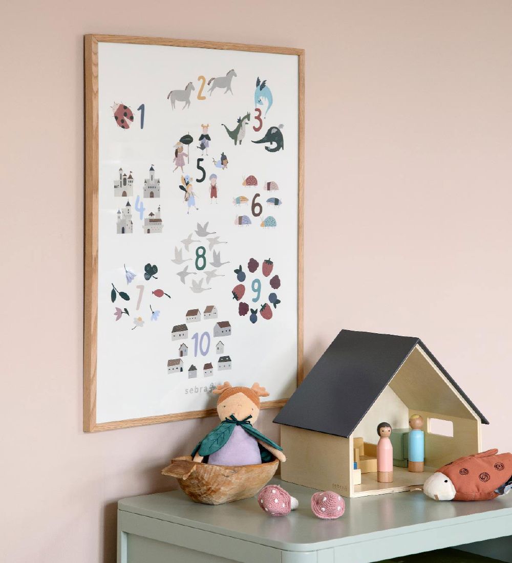 Sebra Plakat - 50x70 - Tal 1-10 - Pixie/Dragon