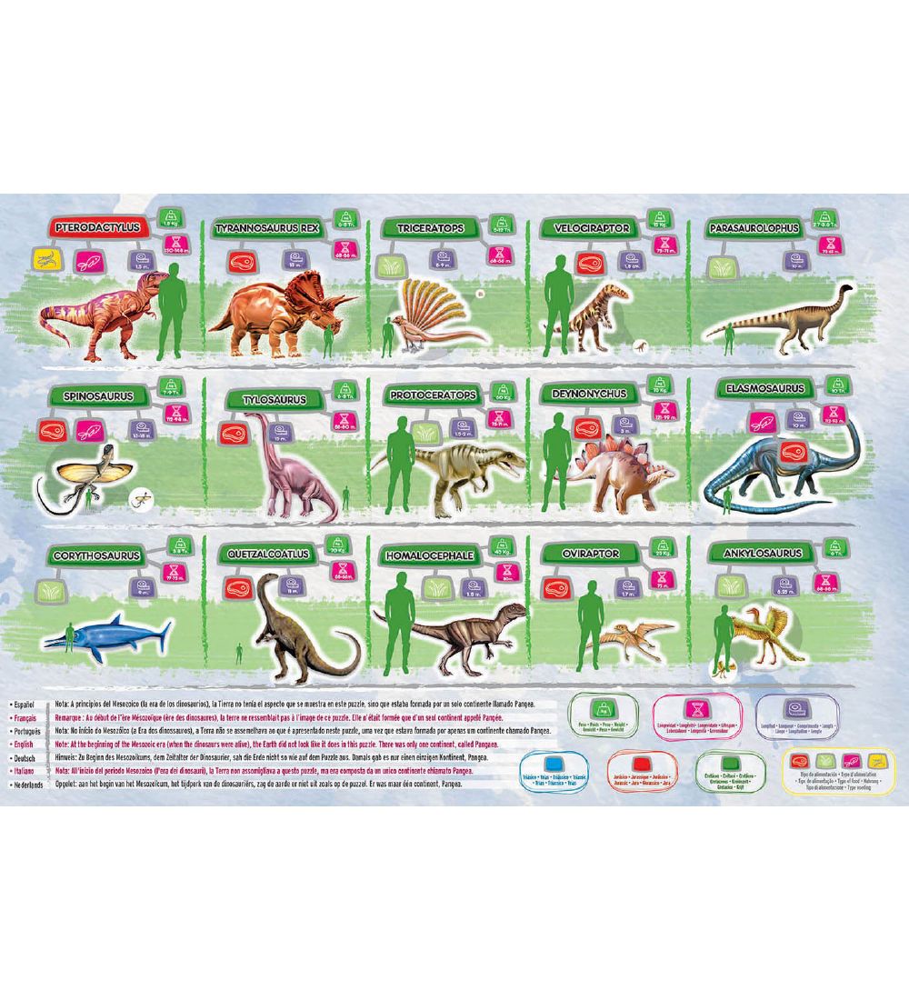 Educa Puslespil - 150 Brikker - Dinosaurs World Map