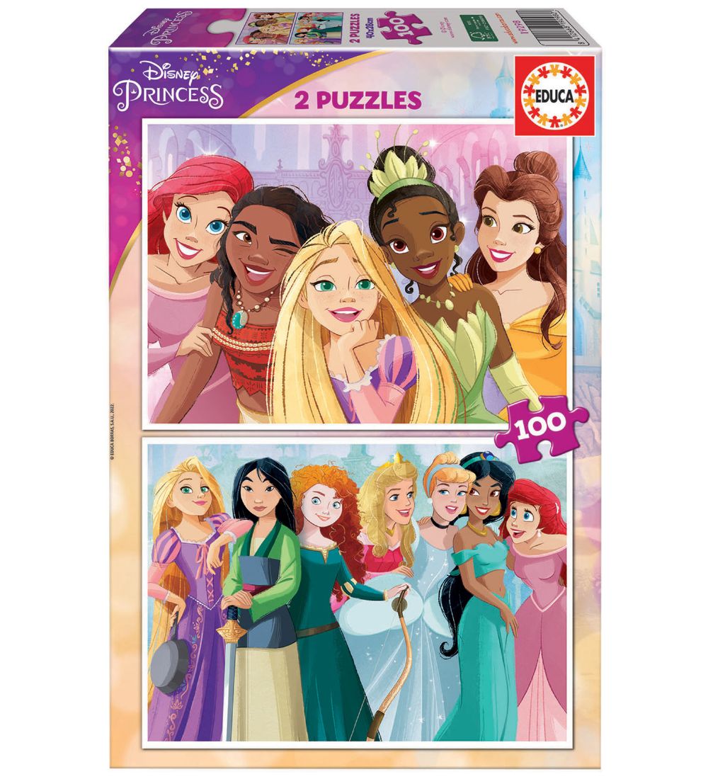 Educa Puslespil - 2 x 100 Brikker - Disney Princess