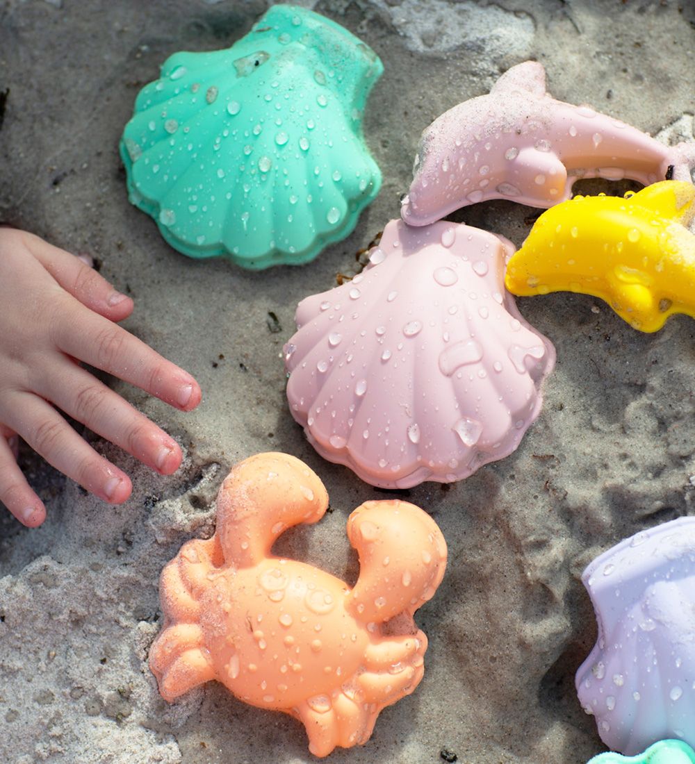 Scrunch Sandforme - 4 stk. - Silikone - 6,5-10,5 cm - Mustard