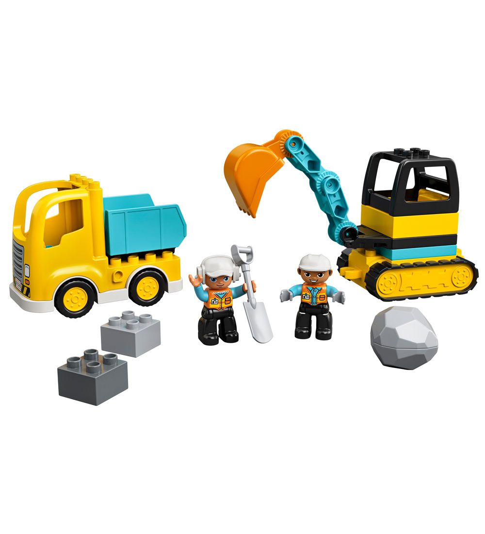 LEGO® DUPLO® - Lastbil Og Gravemaskine På La... 10931 - 20 Dele