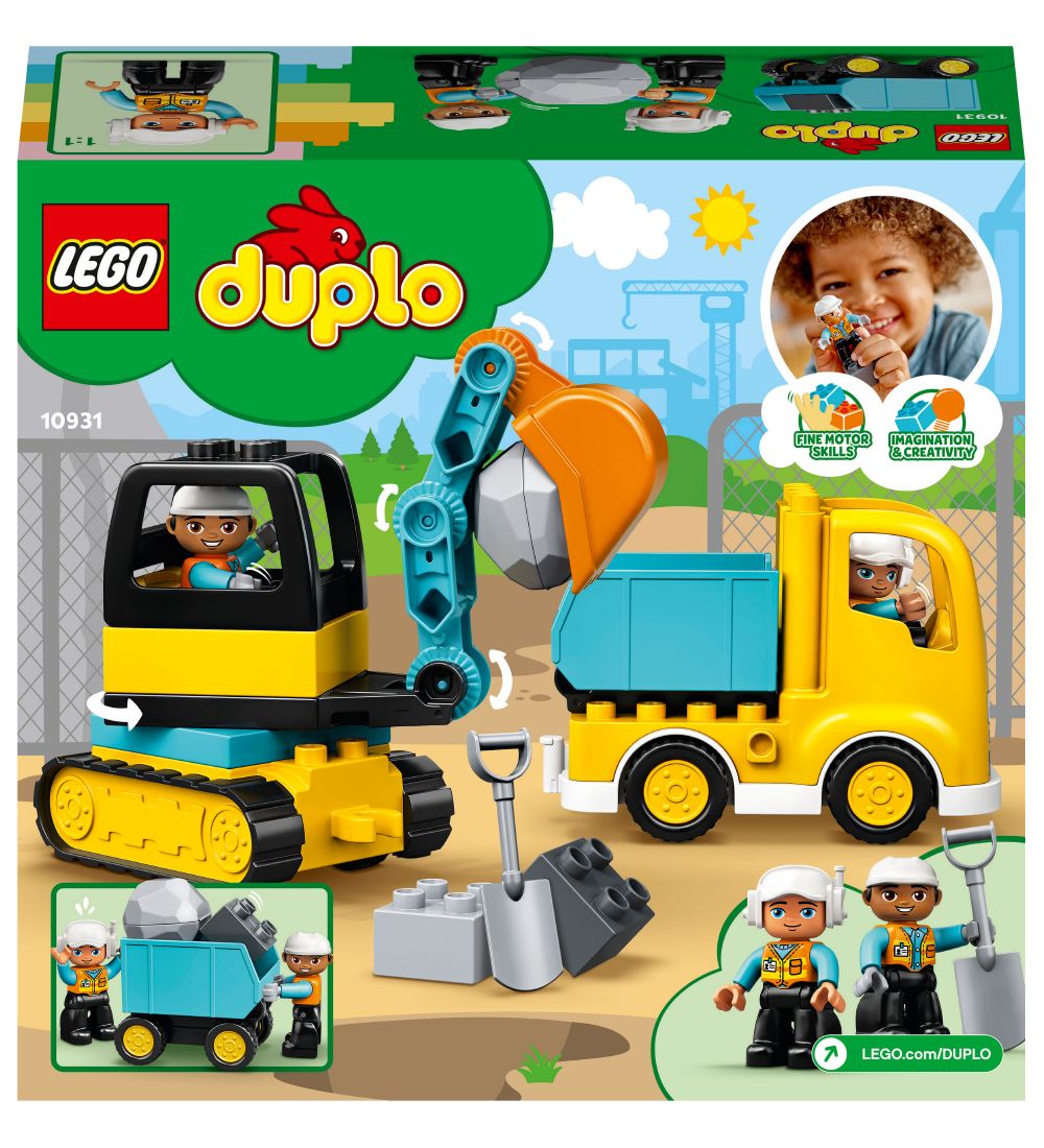 LEGO® DUPLO® - Lastbil Og Gravemaskine På La... 10931 - 20 Dele