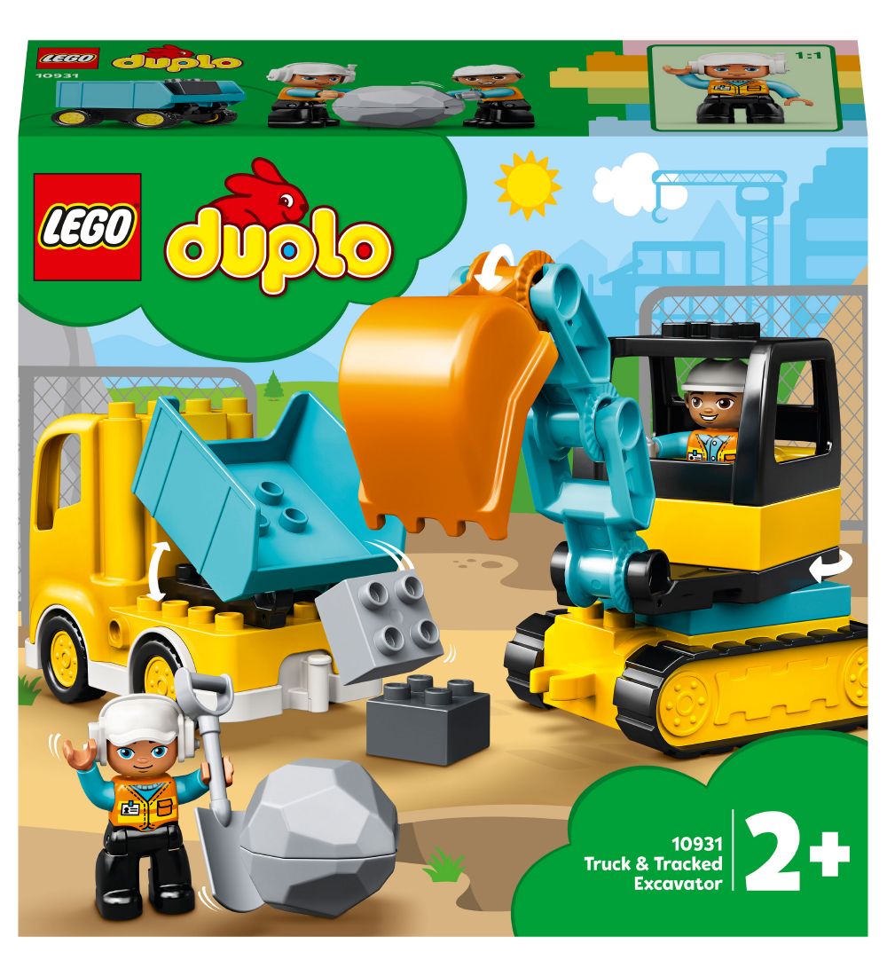 LEGO® DUPLO® - Lastbil Og Gravemaskine På La... 10931 - 20 Dele