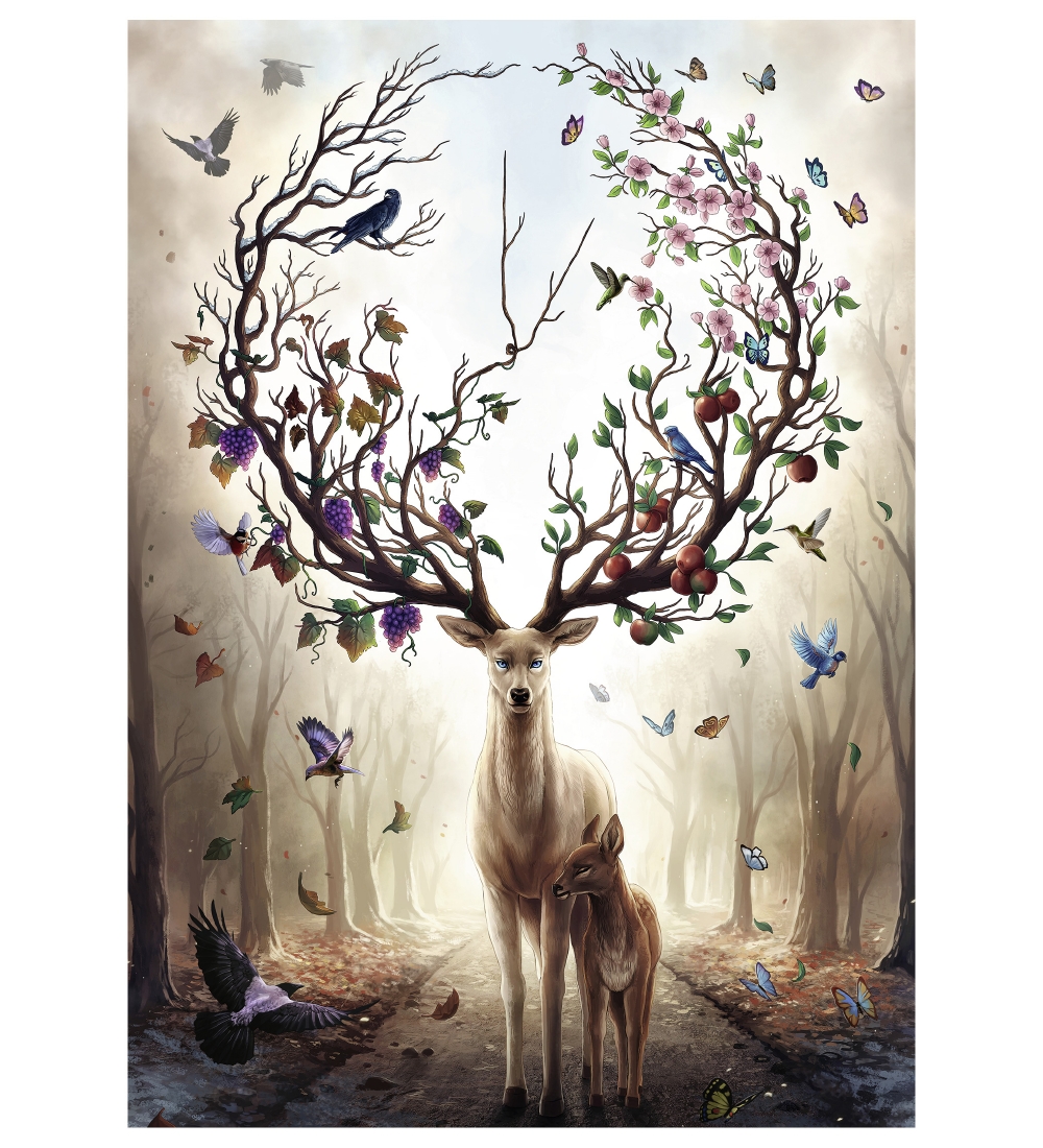 Ravensburger Puslespil - 1000 Brikker - Fantasy Deer