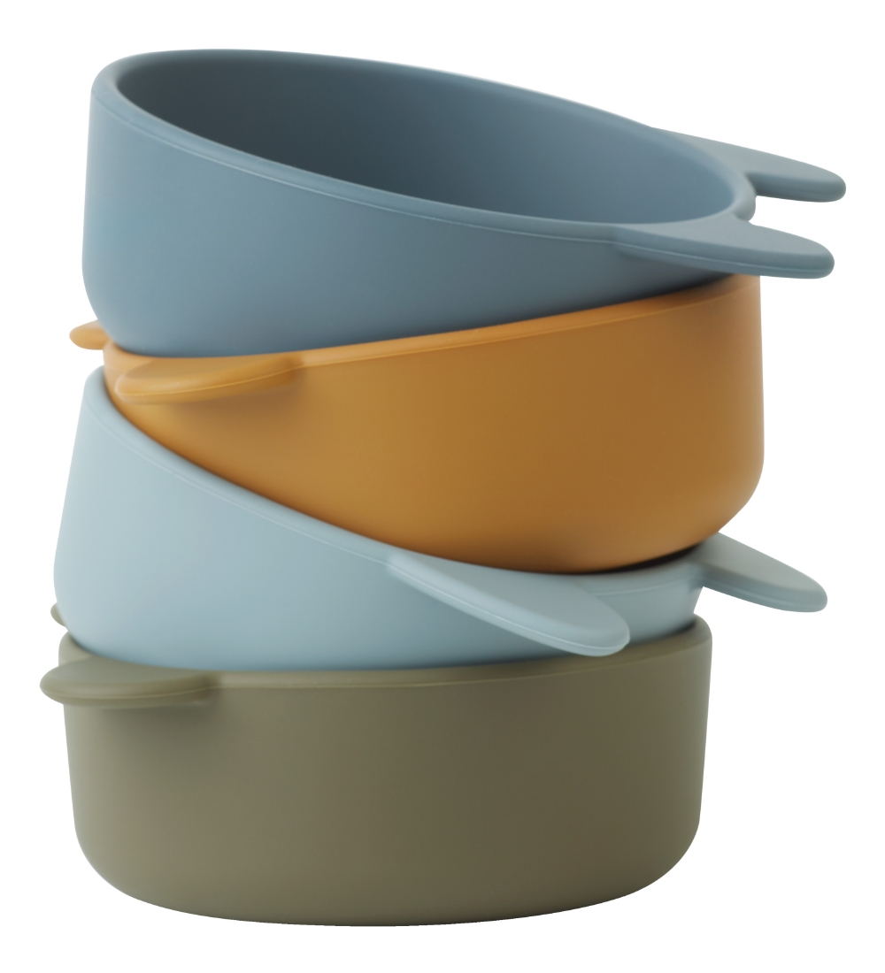 Liewood Skåle - Silikone - 4-pak - Malene - Golden Caramel/Blue