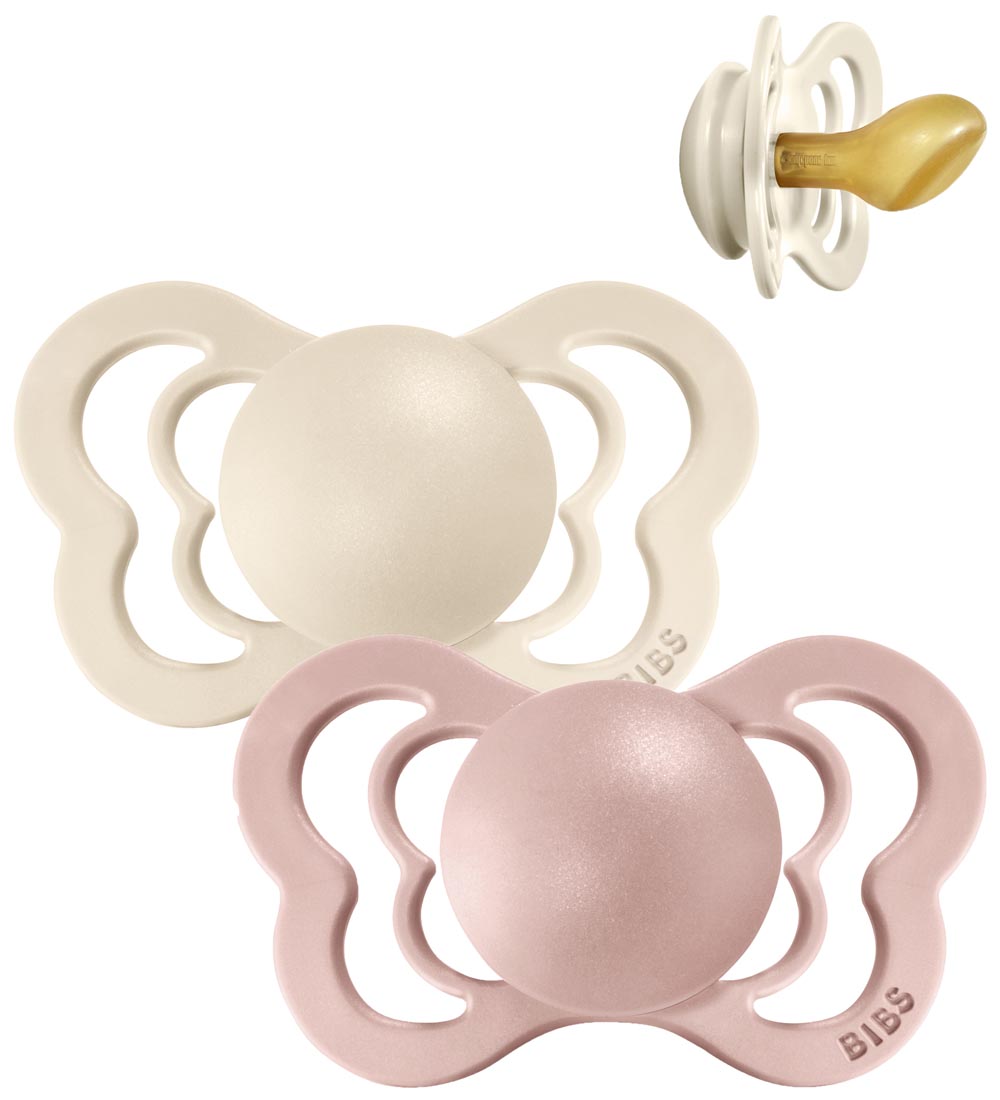 BIBS Couture Sutter - Str. 2 - 2-pak - Anatomisk - Ivory/Blush