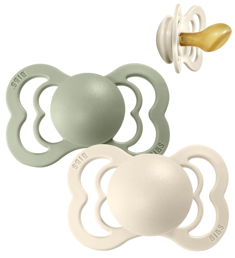 BIBS Couture Sutter - Str. 1 - 2-pak - Anatomisk - Ivory/Sage