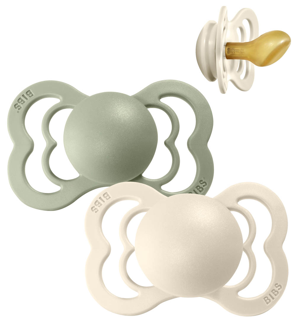 Bibs Couture Sutter - Str. 2 - 2-pak - Anatomisk - Ivory/Sage