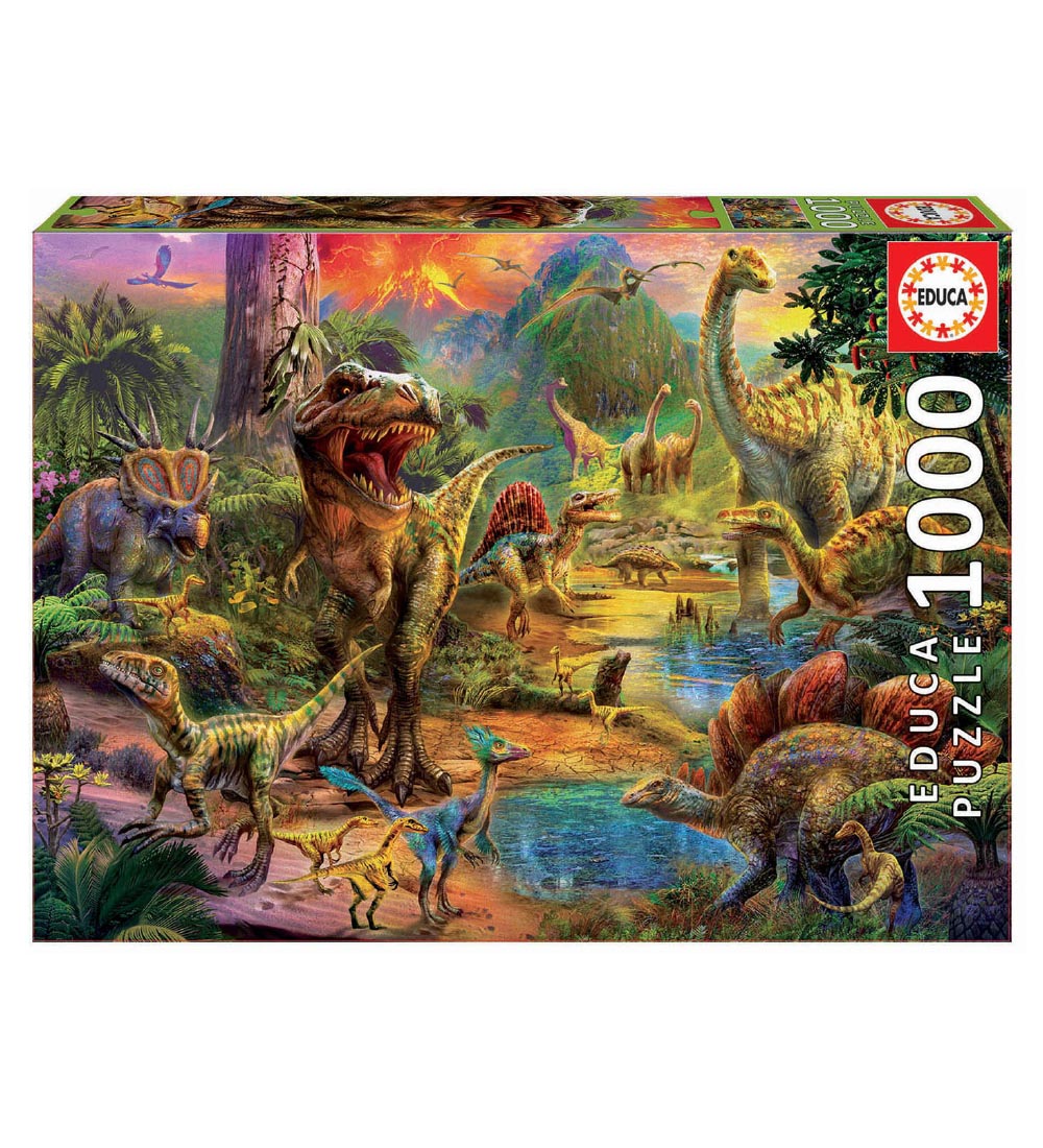 Educa Puslespil - 1000 Brikker - Land of Dinosaurs