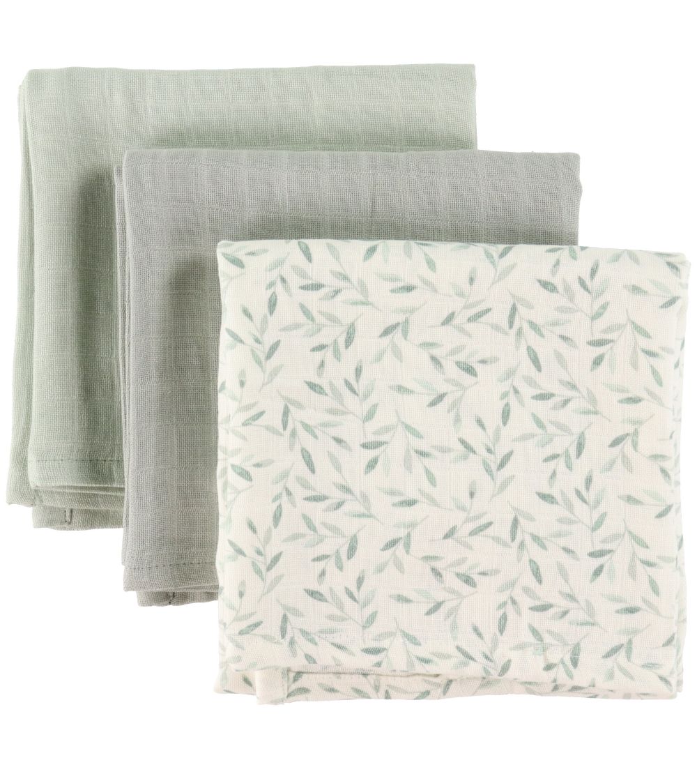 Cam Cam Stofbleer - 3-pak - Green Leaves/Dusty Green/Grey