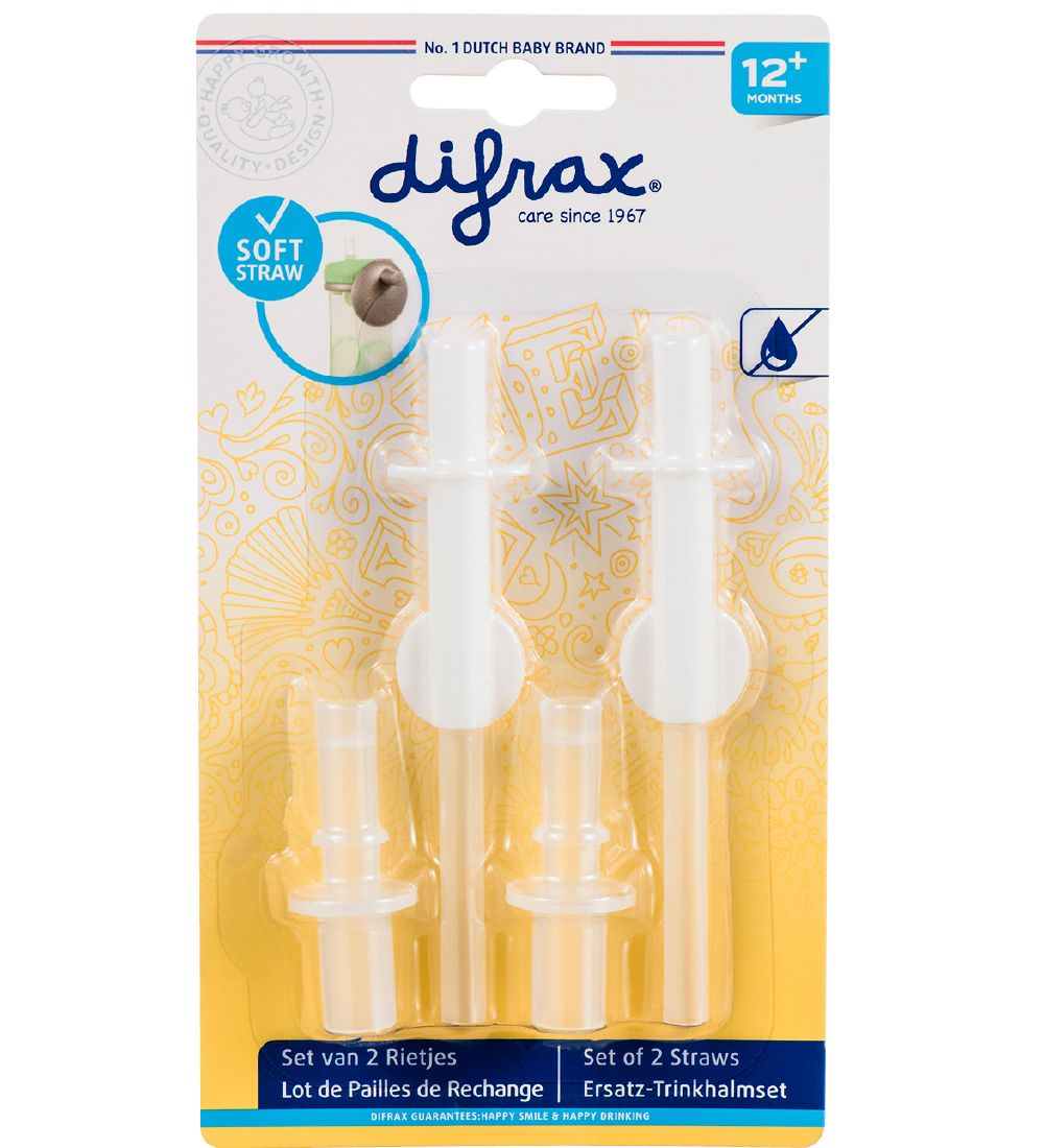 Difrax Sugerr til Drikkekop - 2-pak - Hvid/Gennemsigtig