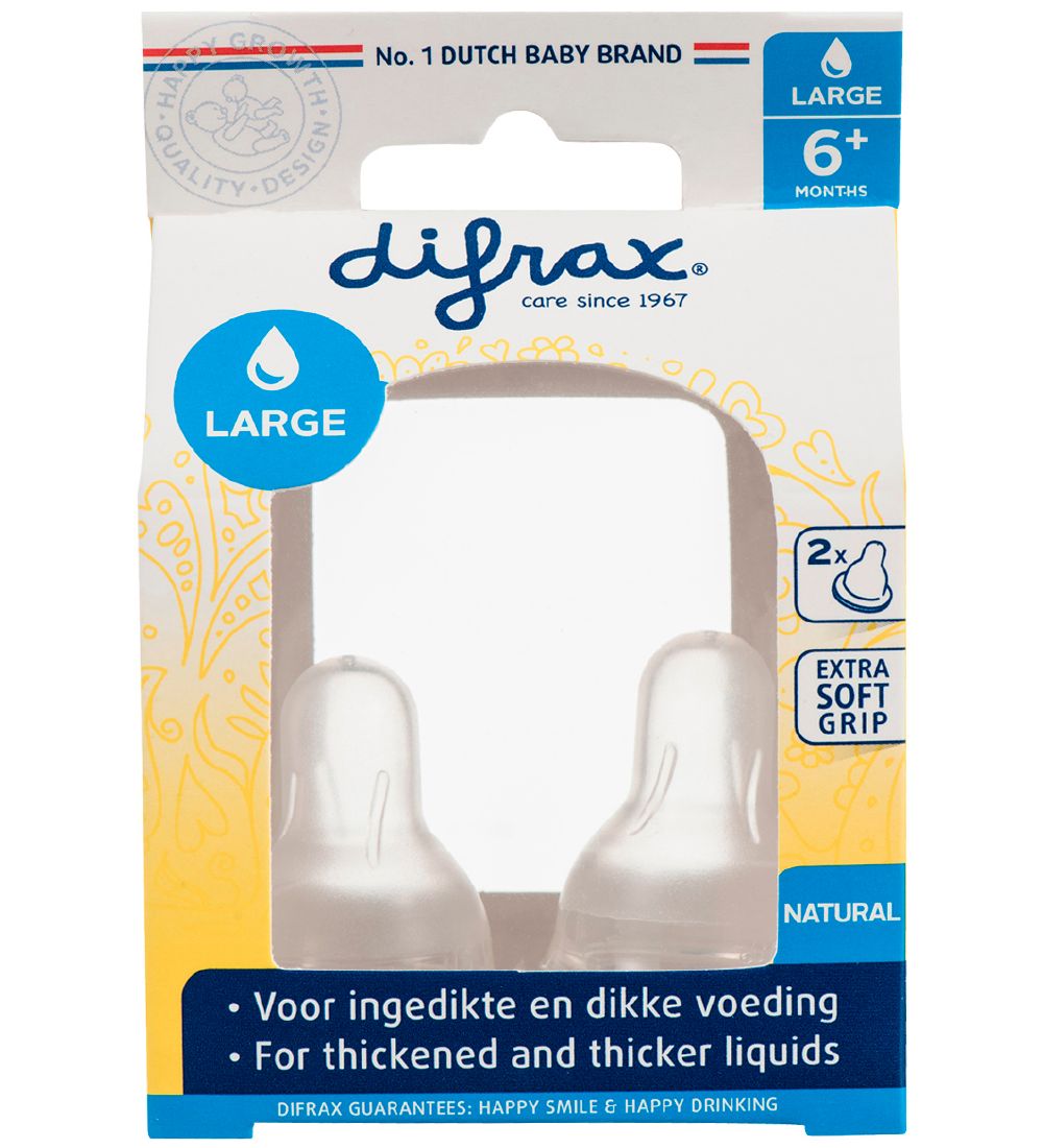 Difrax Flaskesut - 2-pak - Large - Naturlig