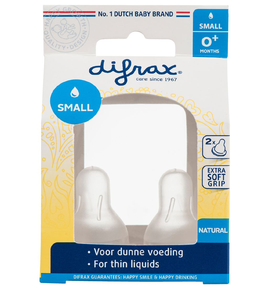 Difrax Flaskesut - 2-pak - Small - Naturlig