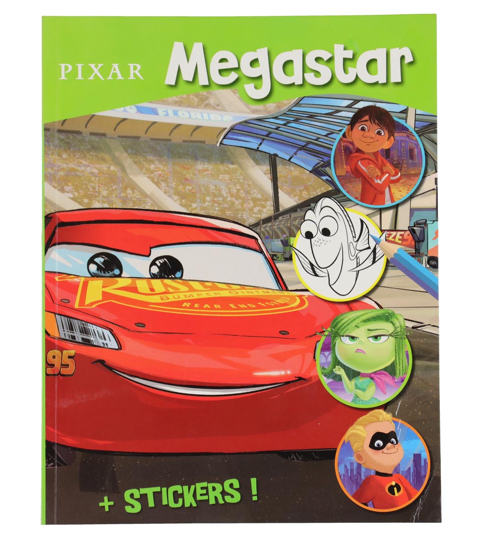 Megastar Malebog m. Klistermrker - 128 sider - Pixar