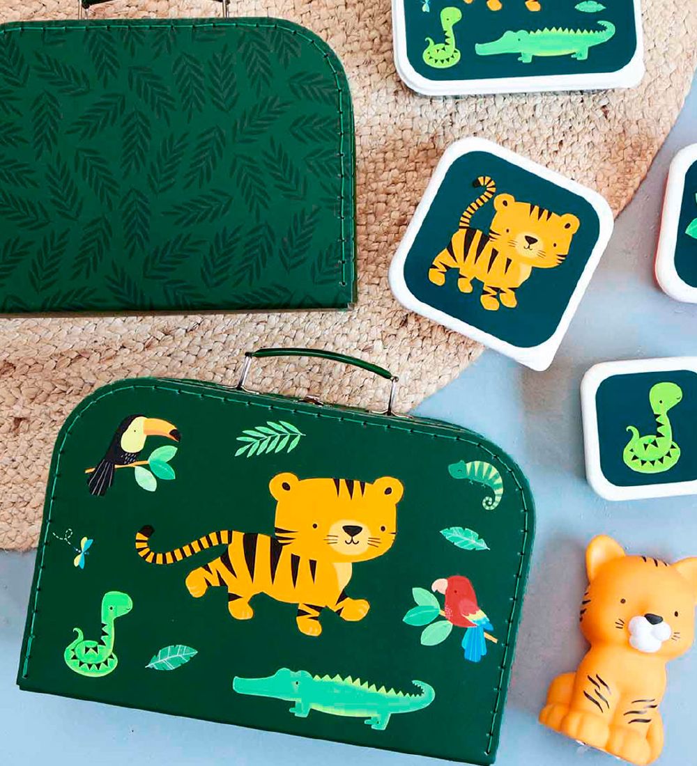 A Little Lovely Company Kuffertsæt - 2 stk - 29x25,5 cm - Jungle