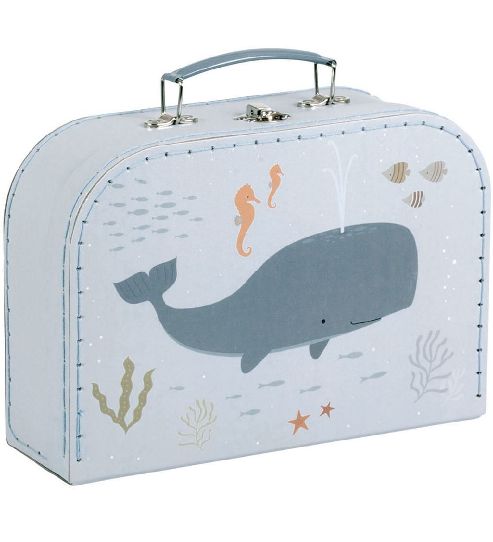 A Little Lovely Company Kuffertsæt - 2 stk - 29x25,5 cm - Ocean