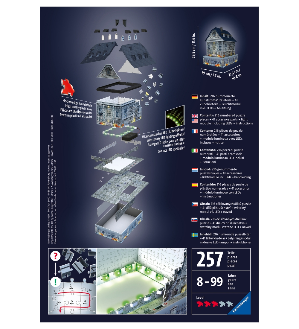Ravensburger 3D Puslespil - 257 Brikker - Haunted House