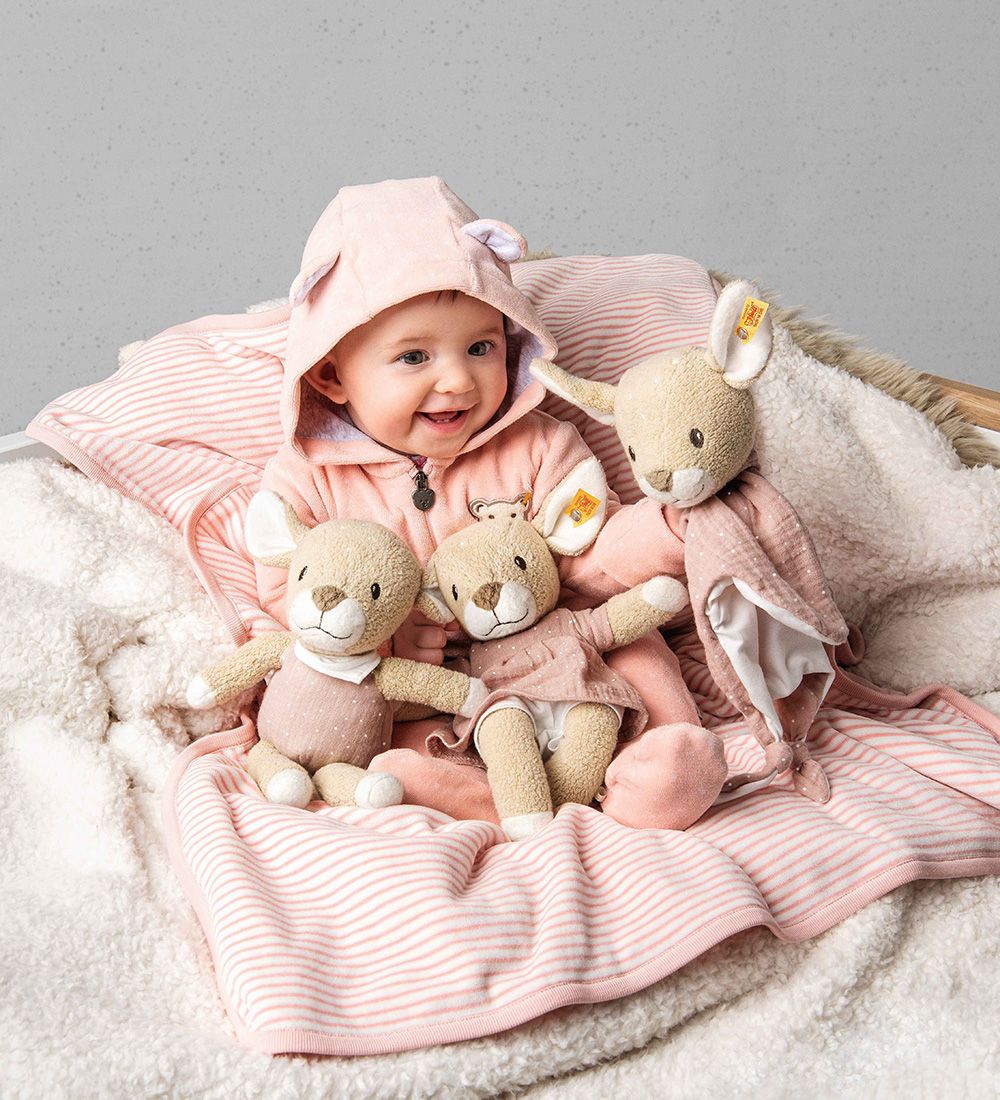 Steiff Nusseklud - 28 cm - Raja Deer - Beige/Pink