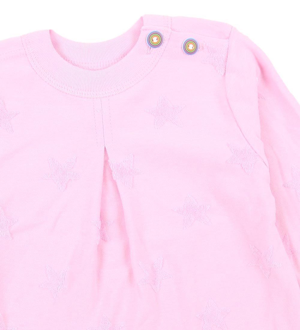 Joha Bluse - Lyserød m. Frotté stjerner