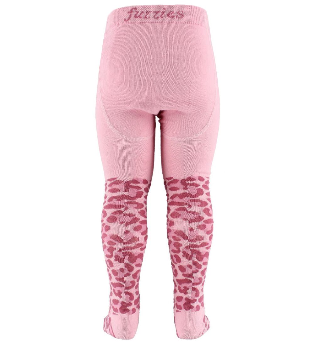 Fuzzies Strømpebukser - Rosa Leopardprint