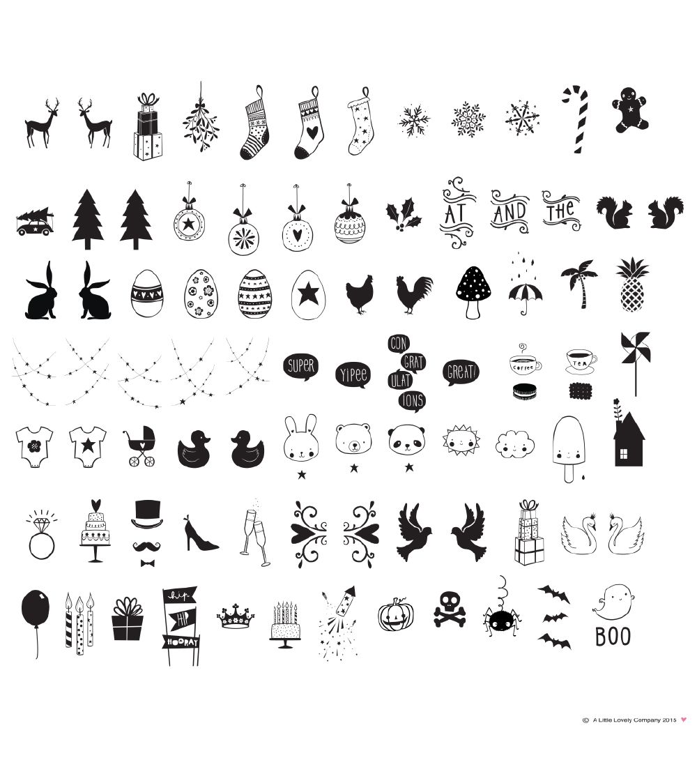 A Little Lovely Company Lyskasse Symbolsæt - Celebrations