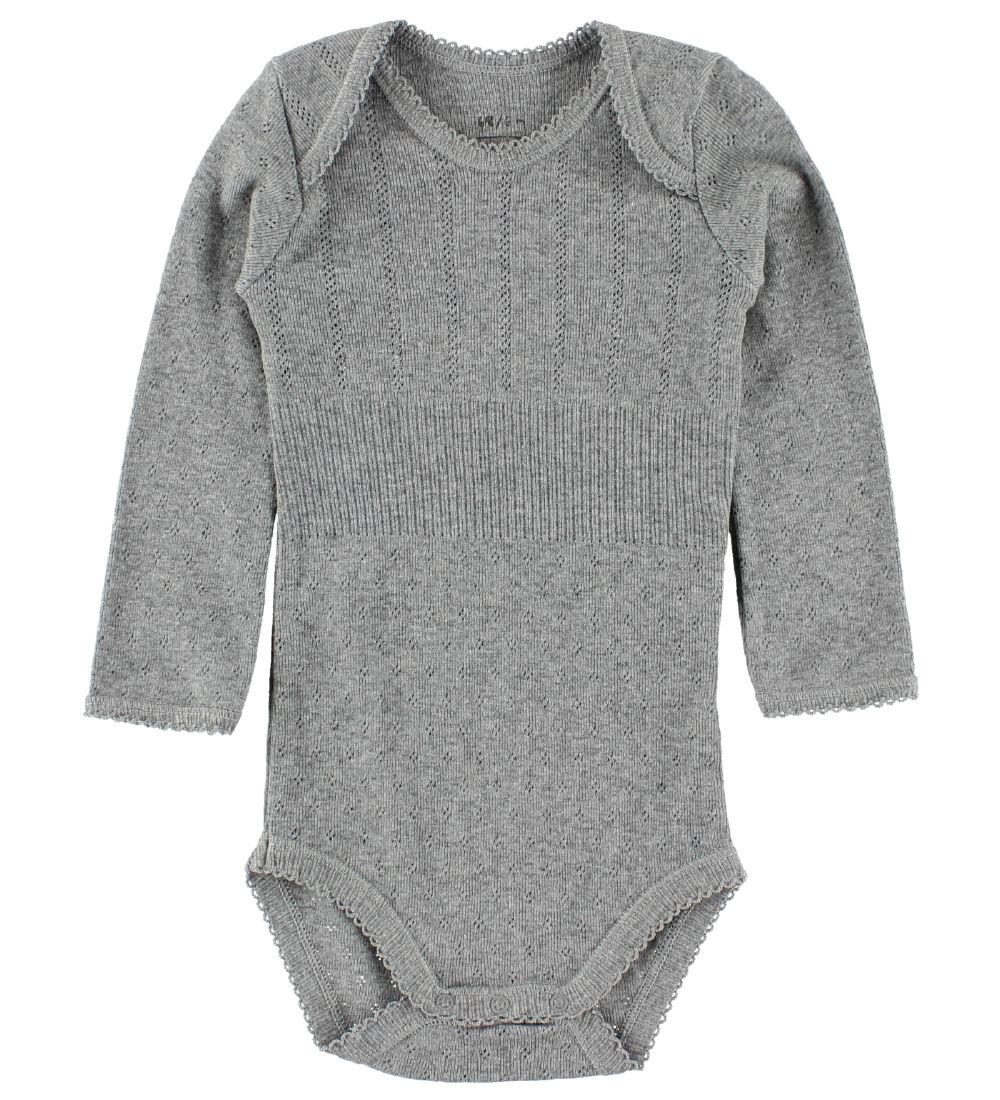 Noa Noa miniature Body - L/Æ - Gråmeleret m. Hulmønster