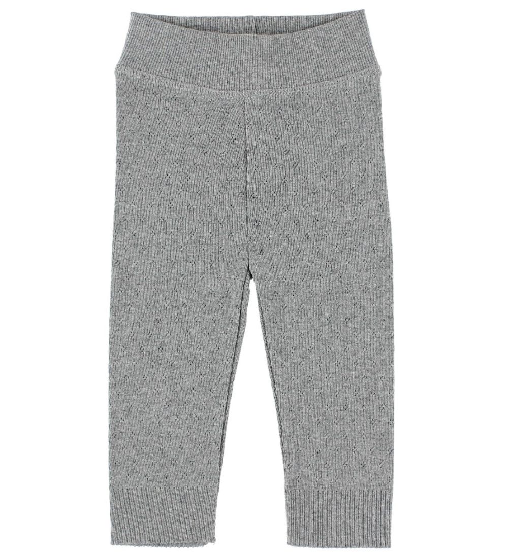 Noa Noa miniature Leggings - Gråmeleret m. Hulmønster