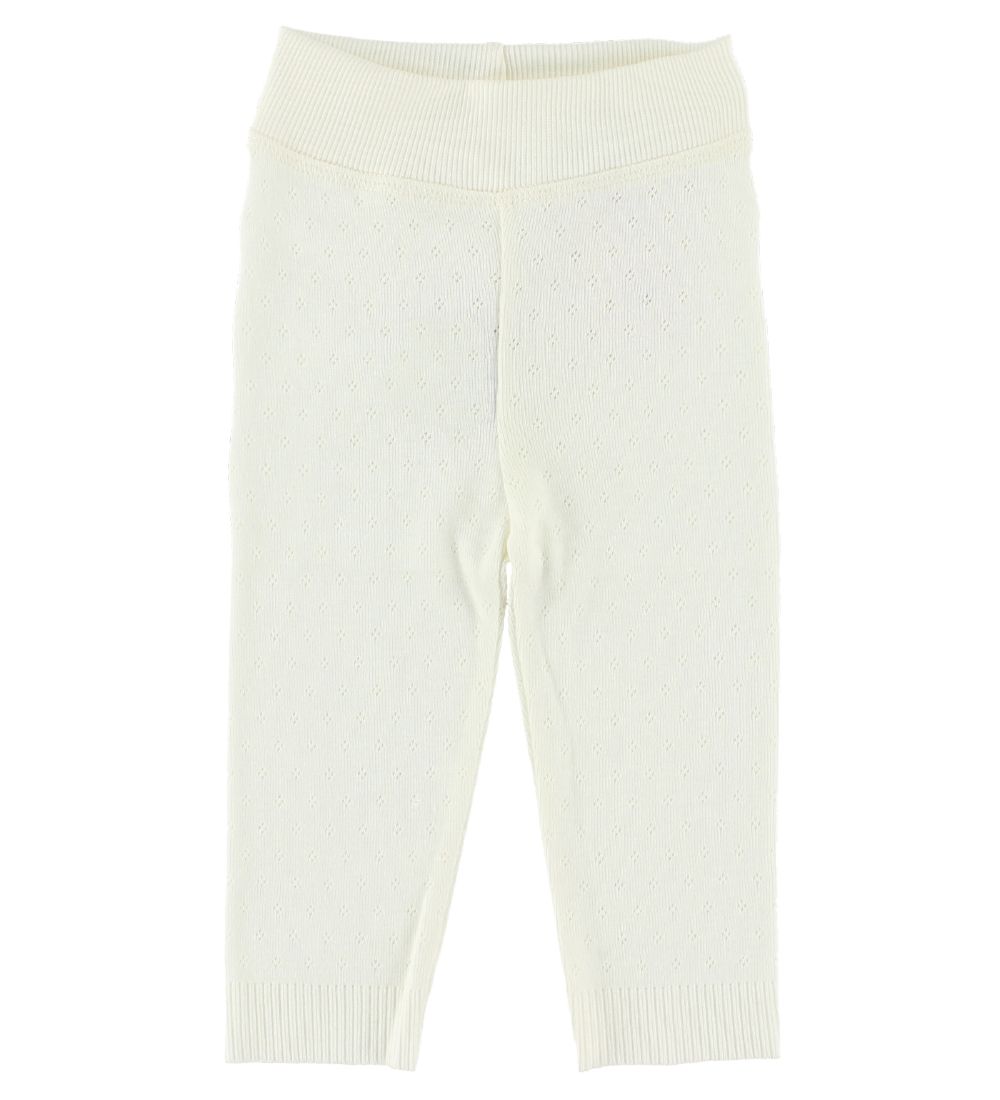 Noa Noa miniature Leggings - Creme m. Hulmønster