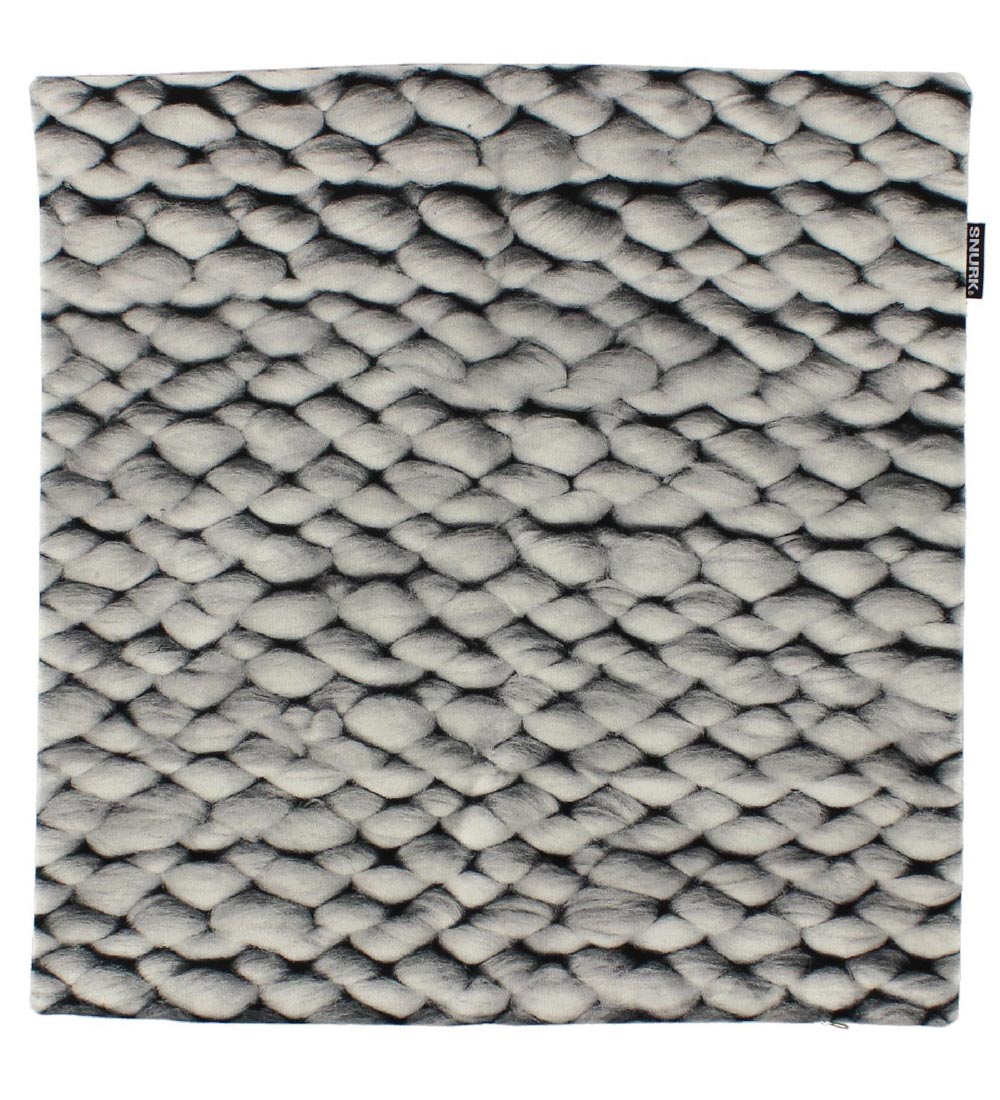Snurk Pudebetræk - 50x50 - Grå Strik Print