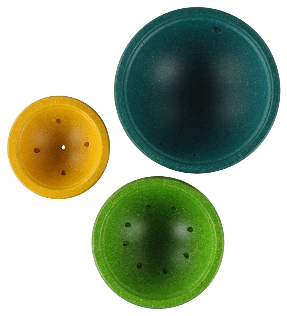 PlanToys Springvandsskåle - 3 stk - Petroleum/Lysegrøn/Gul