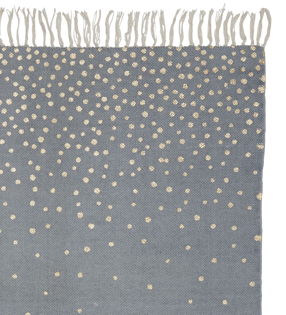 Done By Deer Gulvtæppe - 90x120 - Grå m. Guld Prikker
