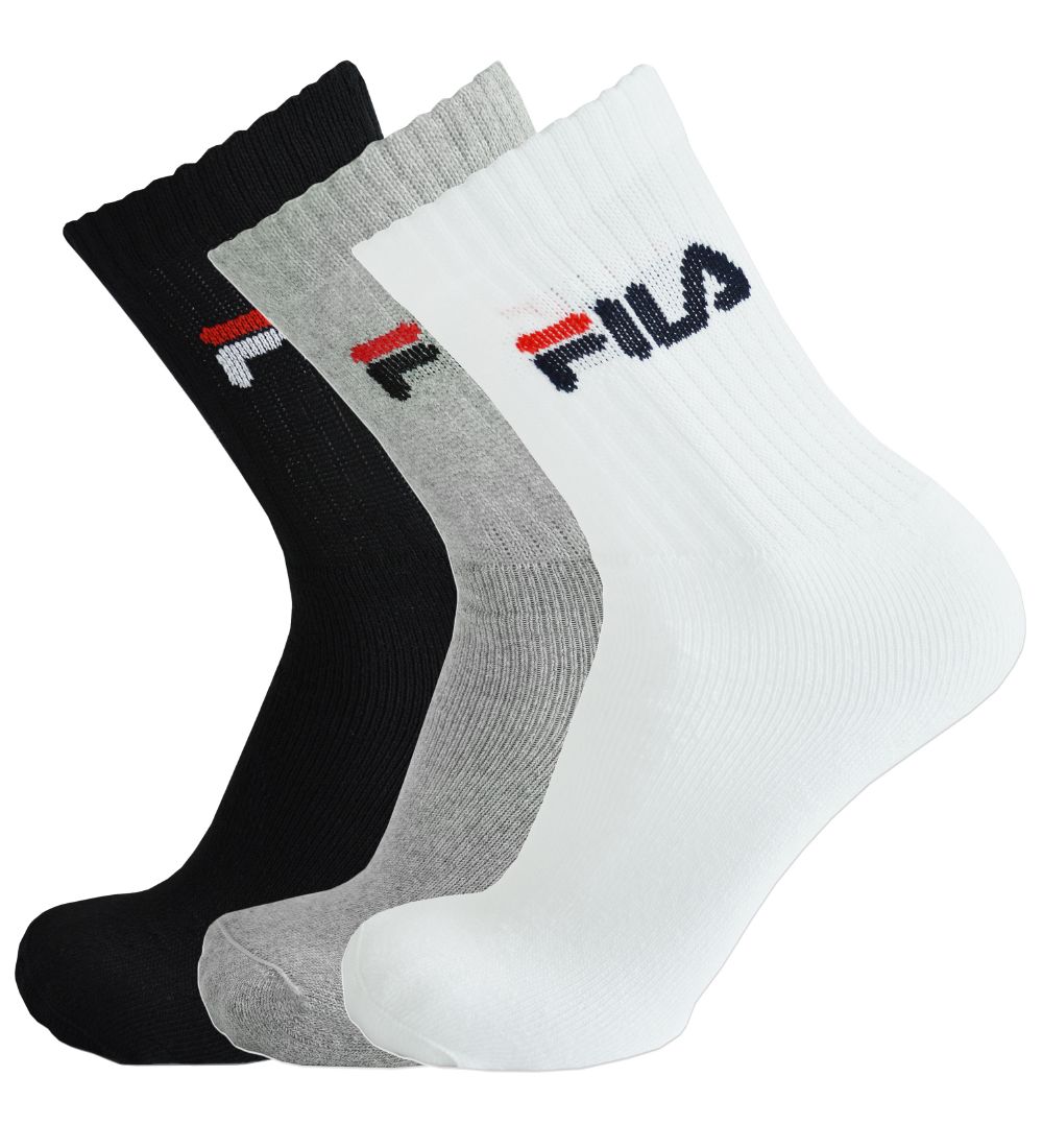 Fila Sportsstrømper - 3-pak - Hvid/Grå/Sort