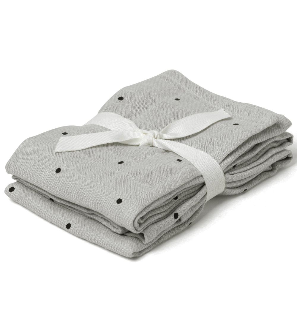 Liewood Stofbleer - 2-Pak - 70x70 - Grå m. Prikker