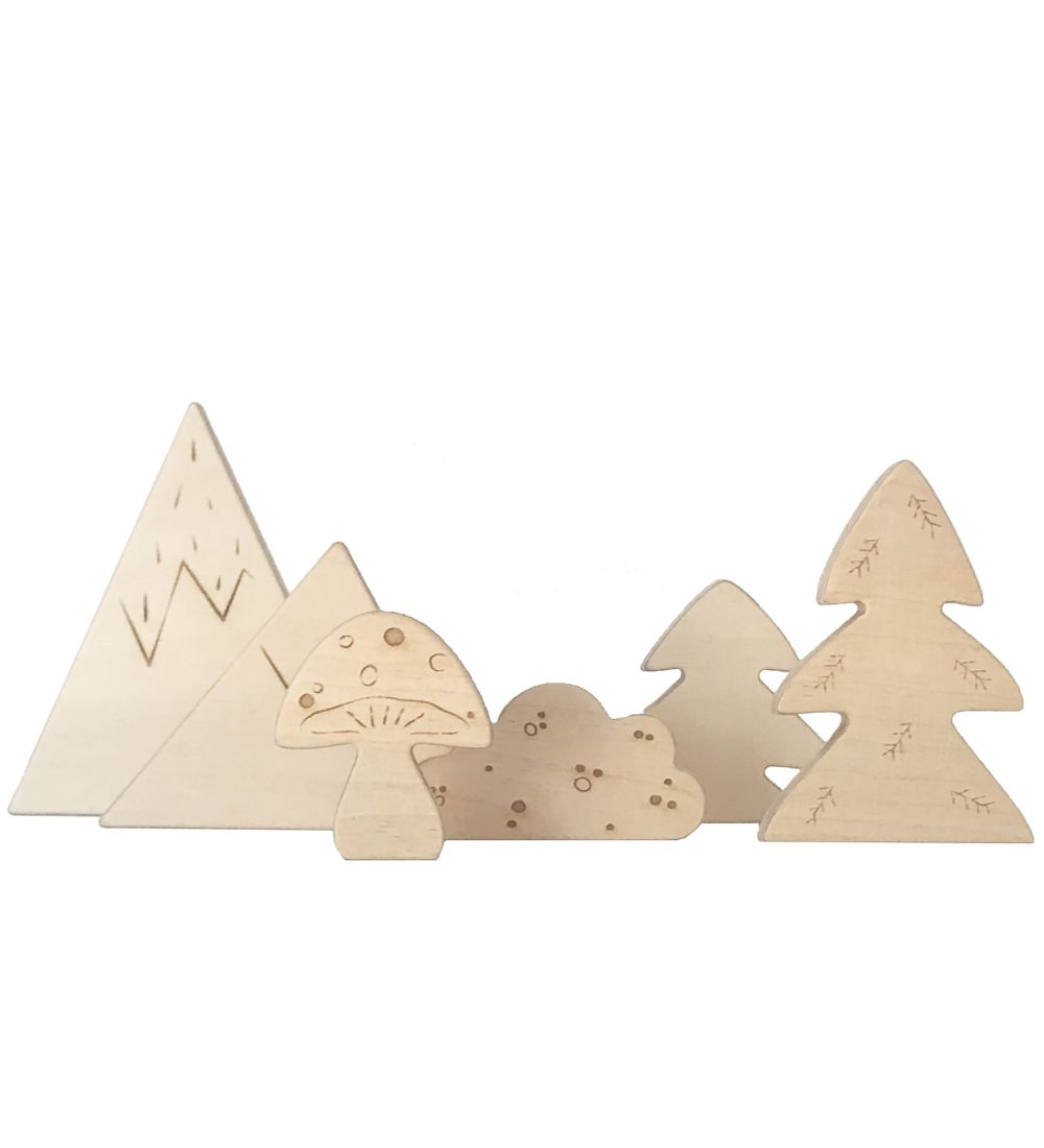 Loullou Figurer - 12 cm - Træ - Skov