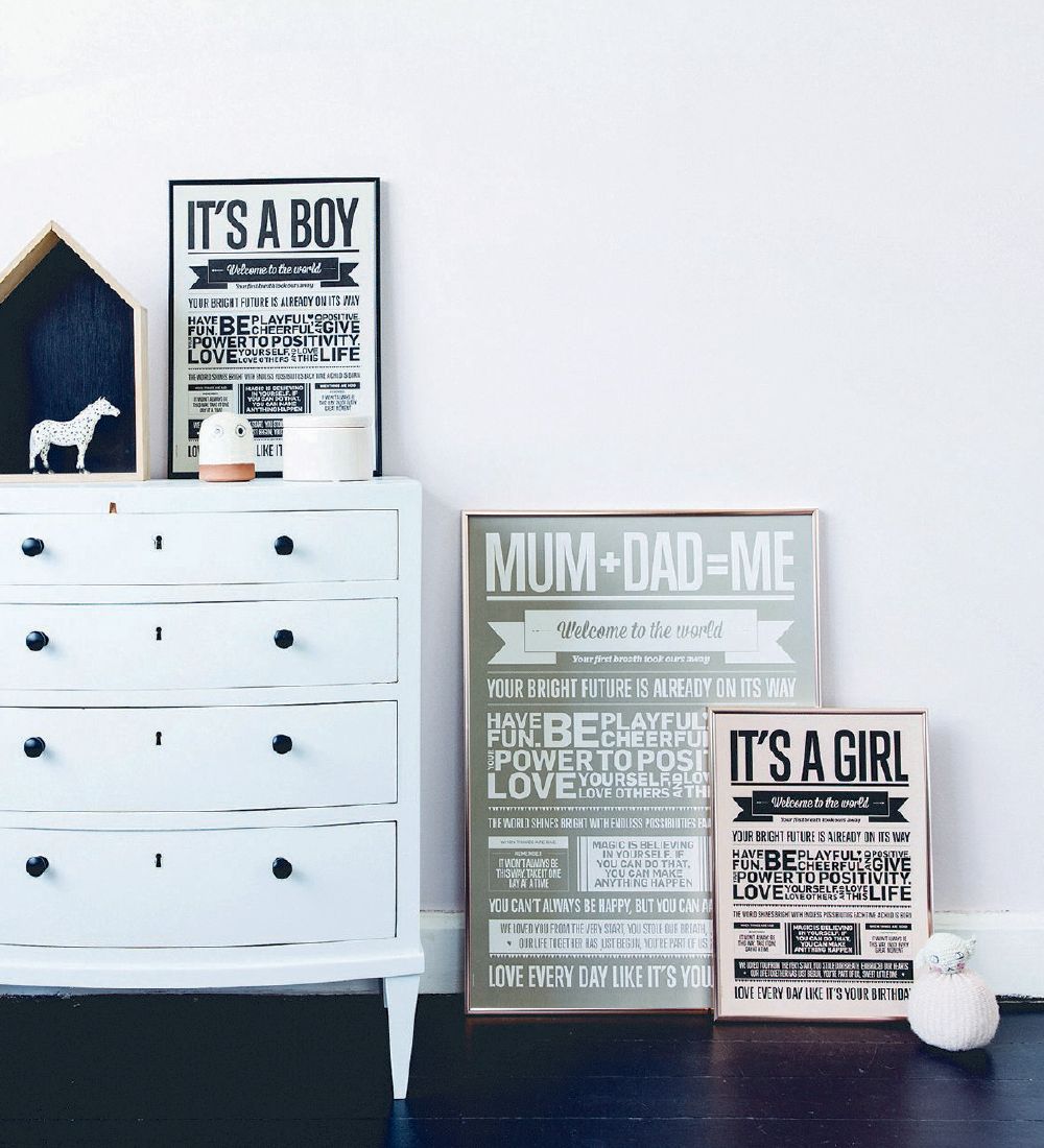 I Love My Type Plakat - A3 - Love Typography - It's A Boy