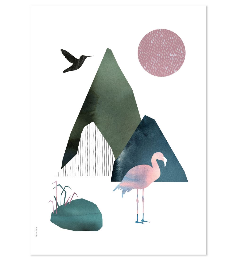 I Love My Type Plakat - A3 - Mountain Life - Flamingo