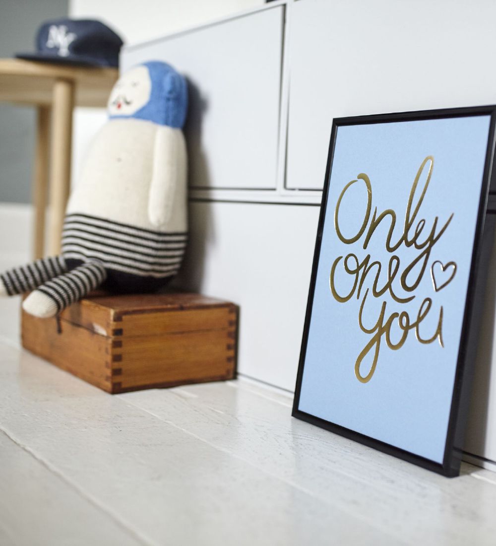 I Love My Type Plakat - A4 - Only One You - Støvet Blå m. Tekst