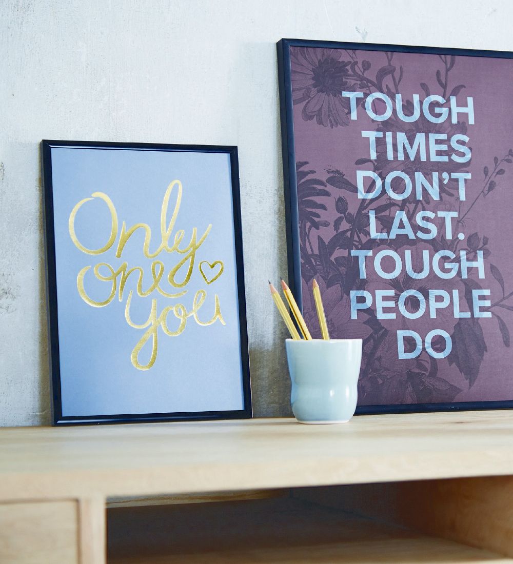 I Love My Type Plakat - A4 - Only One You - Støvet Blå m. Tekst