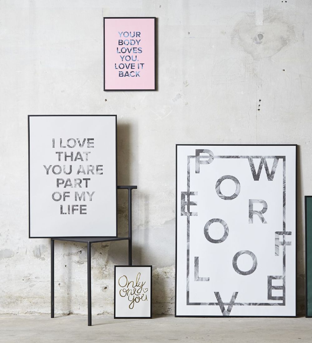 I Love My Type Plakat - A4 - Only One You - Lysegrå m. Tekst