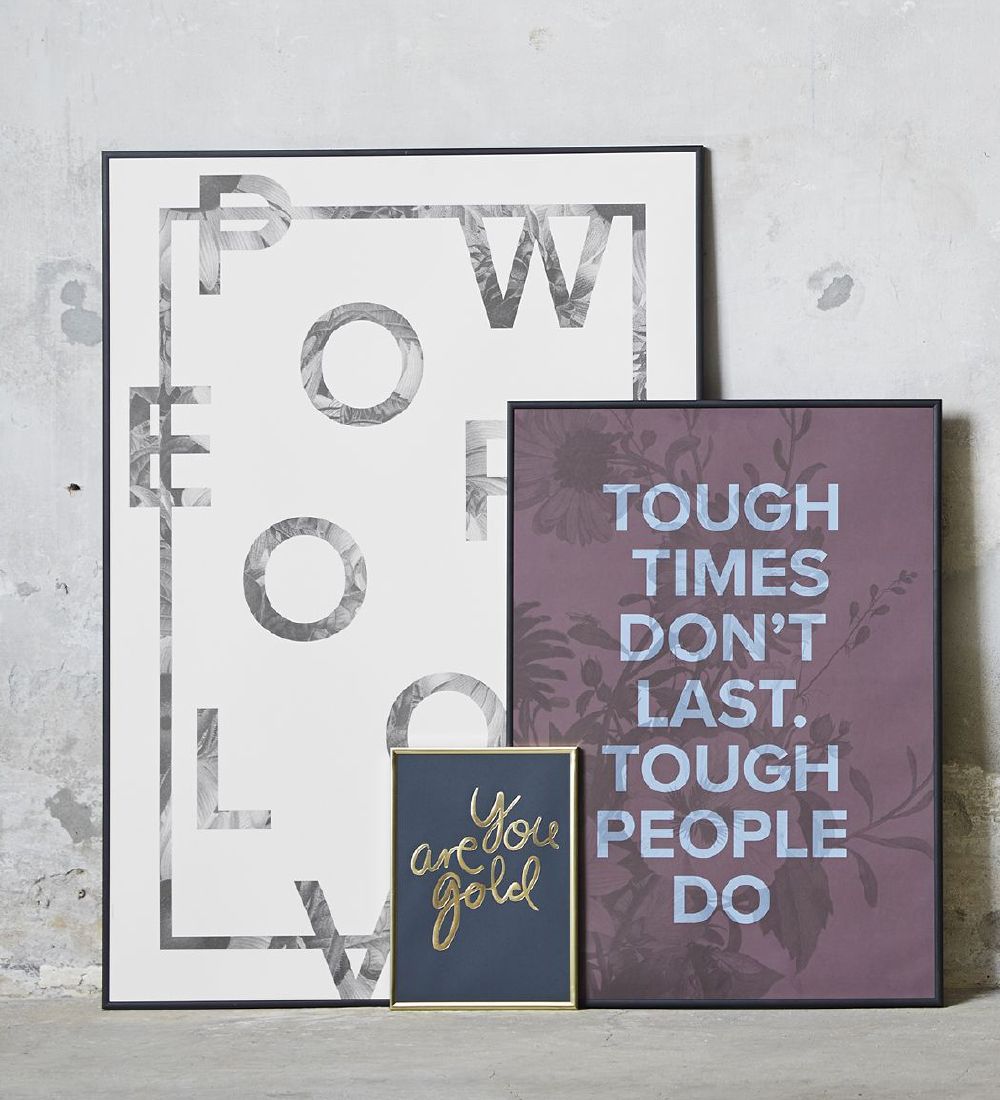 I Love My Type Plakat - A4 - You Are Gold - Navy m. Guld Tekst