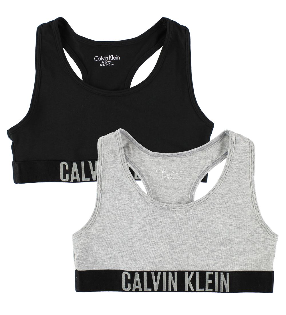 Calvin Klein Top - 2-pak - Gråmeleret/Sort